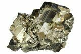 Shiny, Cubic Pyrite Crystal Cluster - Peru #167699-1